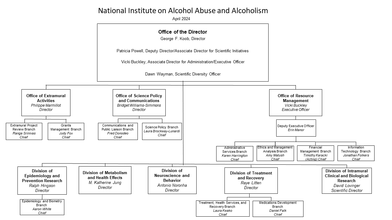 NIAAA Organizational Chart  April 2024